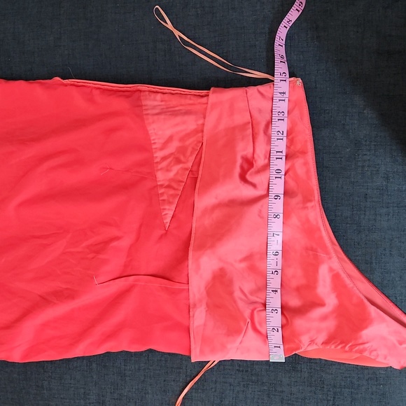 Burnt Orange Free People One Shoulder Grecian Chiffon Beaded Cocktail Dress Sz4 - Picture 7 of 8